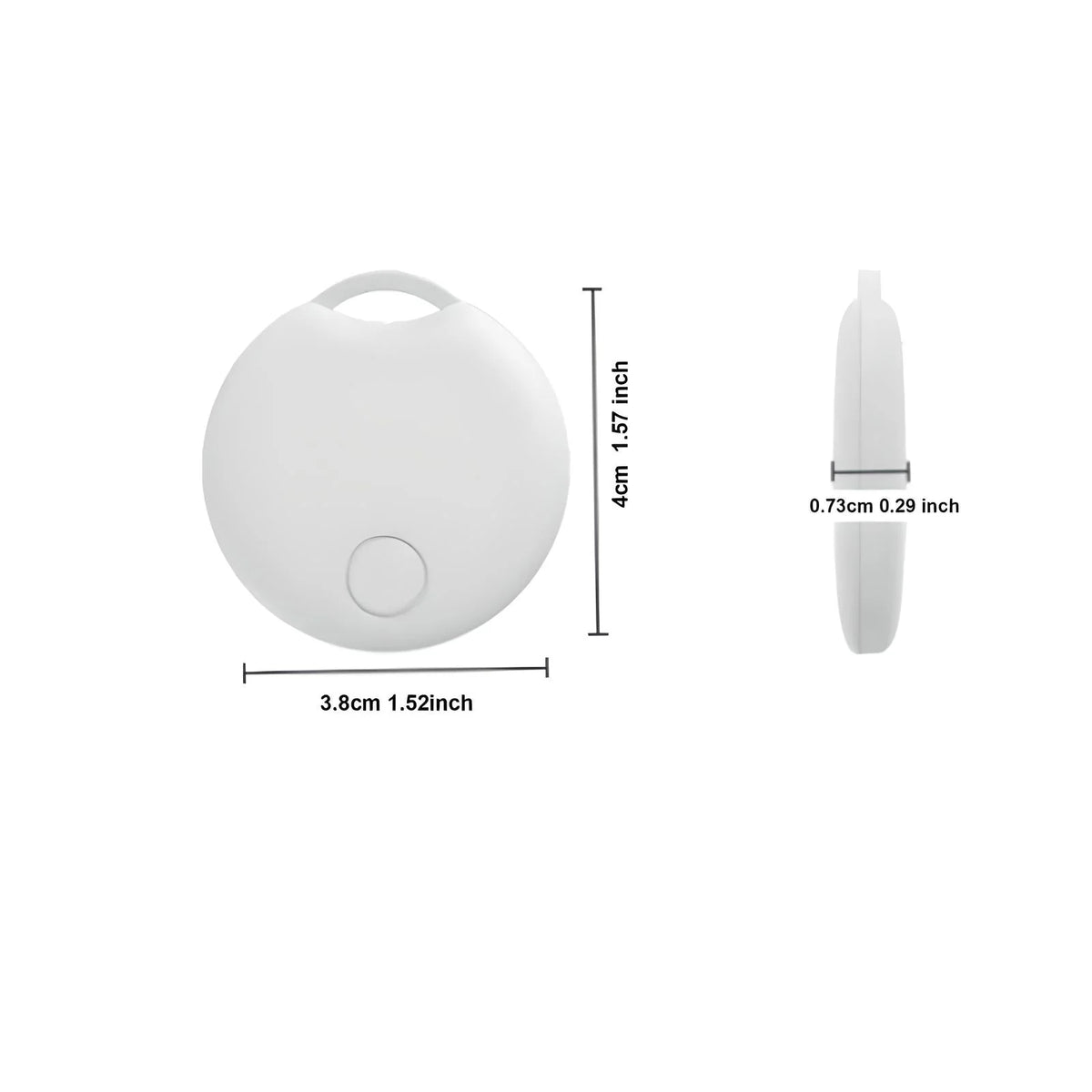 Universal Luggage Tracker | Loop Top, One-Button Face