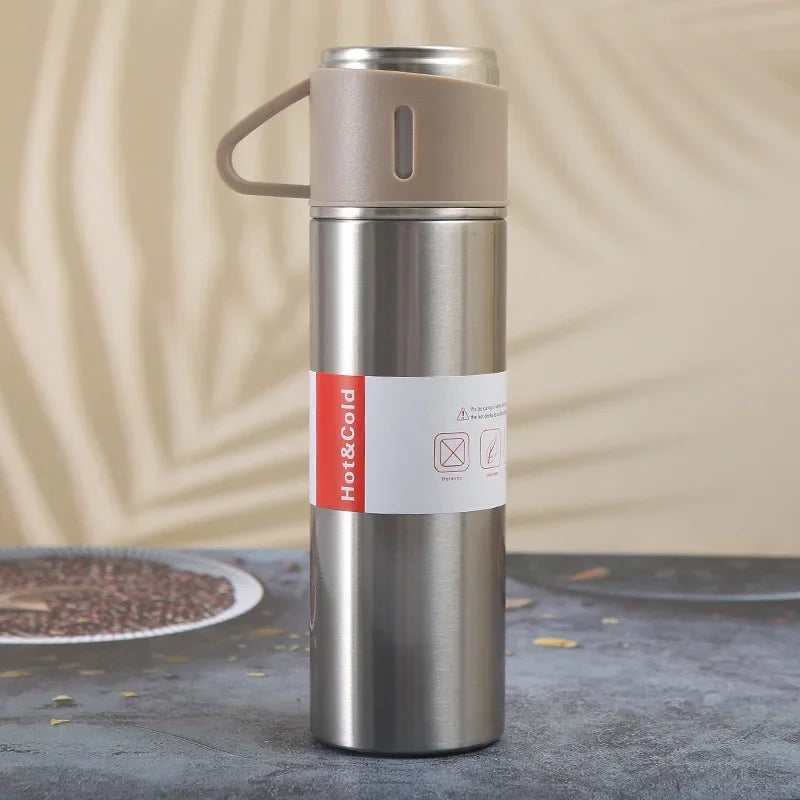 Vacuum Insulated Travel Mug Stainless Steel | 500ml Leak-Resistant Coffee Bottle | Keeps Drinks Hot or Cold for Hours
