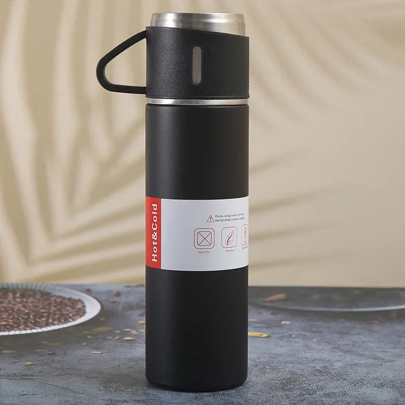 Vacuum Insulated Travel Mug Stainless Steel | 500ml Leak-Resistant Coffee Bottle | Keeps Drinks Hot or Cold for Hours