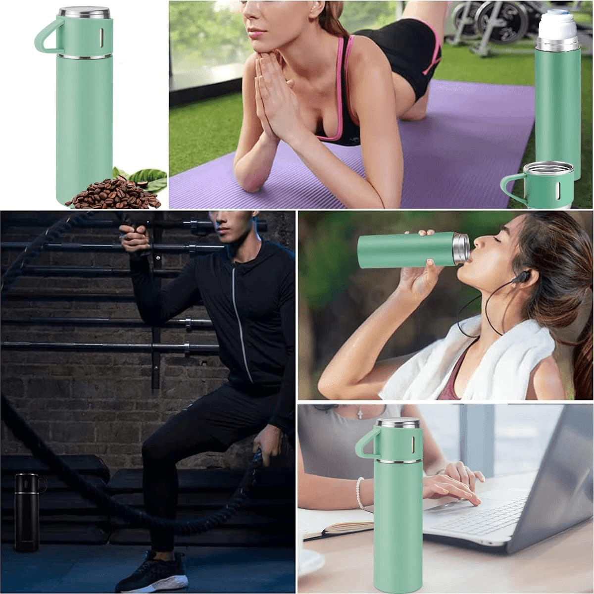 Vacuum Insulated Travel Mug Stainless Steel | 500ml Leak-Resistant Coffee Bottle | Keeps Drinks Hot or Cold for Hours