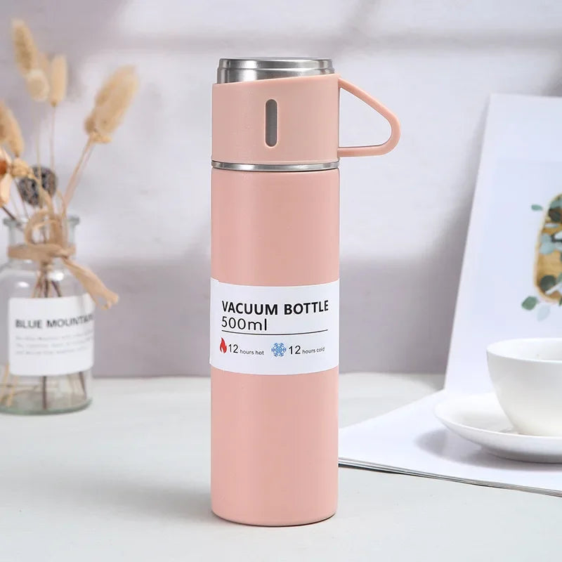 Vacuum Insulated Travel Mug Stainless Steel | 500ml Leak-Resistant Coffee Bottle | Keeps Drinks Hot or Cold for Hours