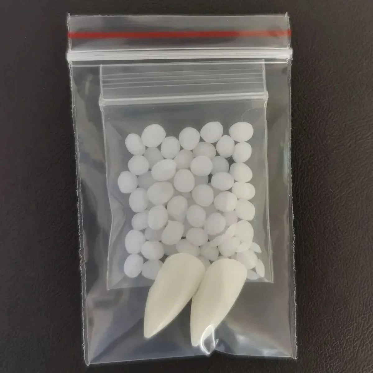 Vampire Fangs Kit for Halloween & Cosplay | Custom-Molded Thermal Adhesive Included | Non-Toxic Dental-Grade Resin Material