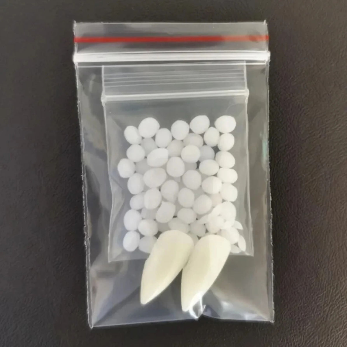 Vampire Fangs Kit for Halloween & Cosplay | Custom-Molded Thermal Adhesive Included | Non-Toxic Dental-Grade Resin Material