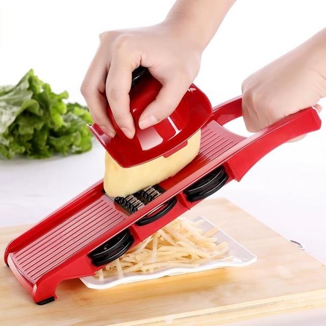Vegetable Slicer | Interchangeable Blades, Catch Container