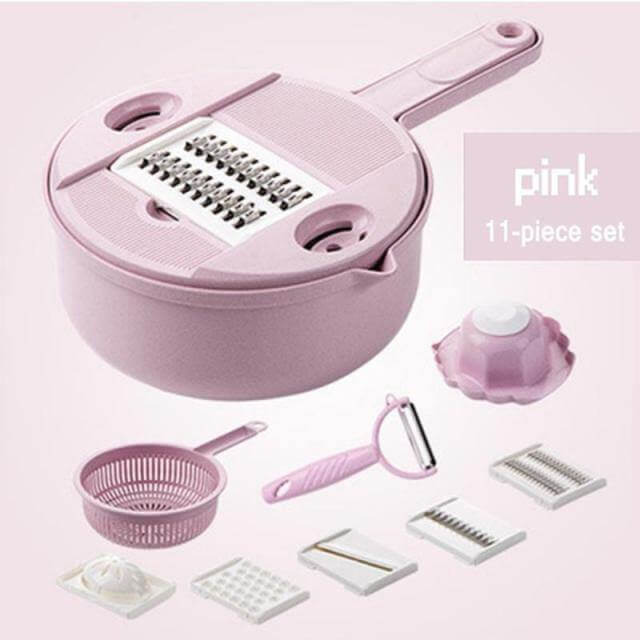 Vegetable Slicer Kit Stainless Steel Handheld with 5 Blade Combinations