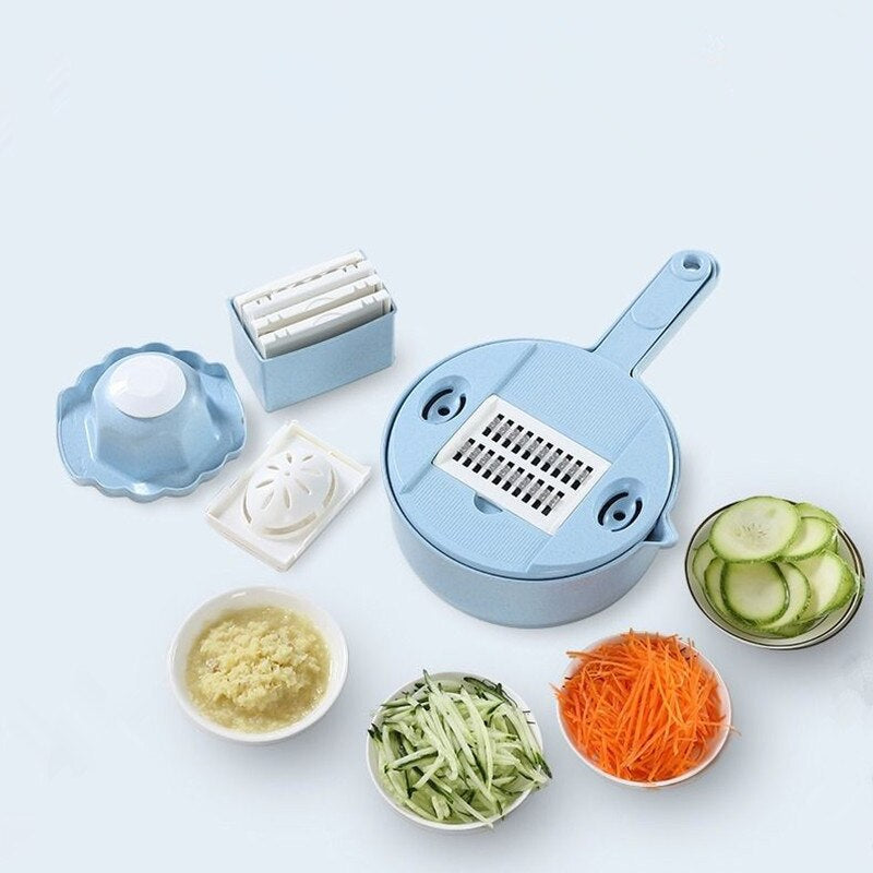Vegetable Slicer Kit Stainless Steel Handheld with 5 Blade Combinations