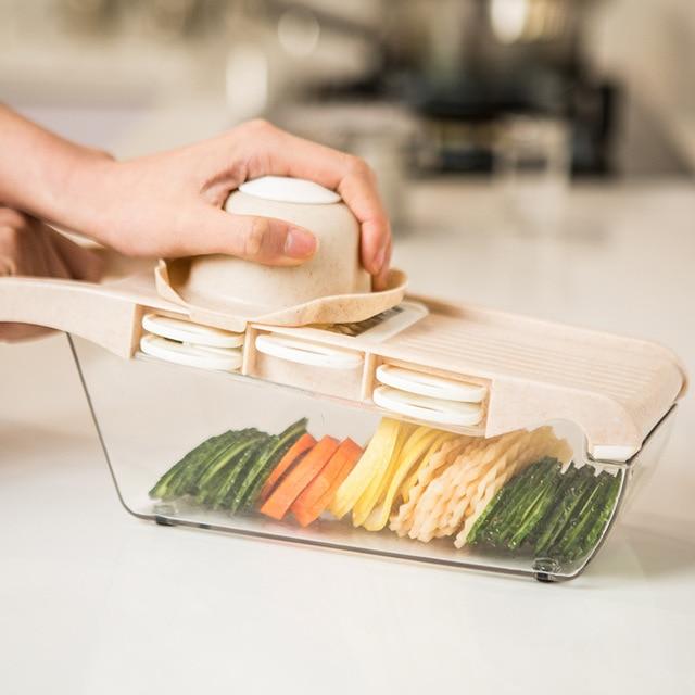 Vegetable Slicer | Seven Blade Inserts And Catch Container