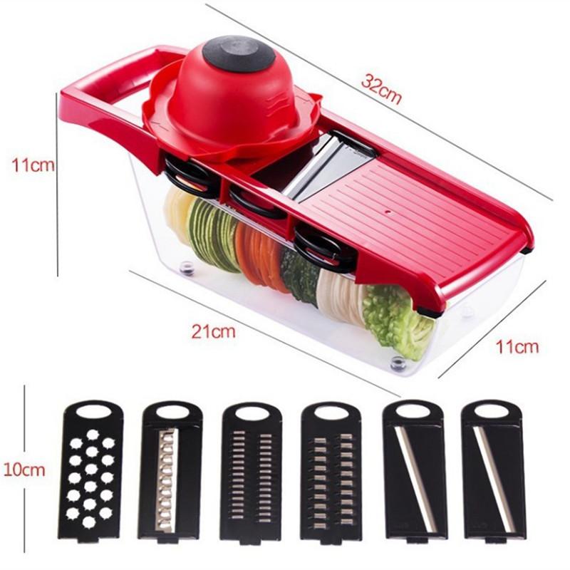 Vegetable Slicer | Seven Blade Inserts And Catch Container