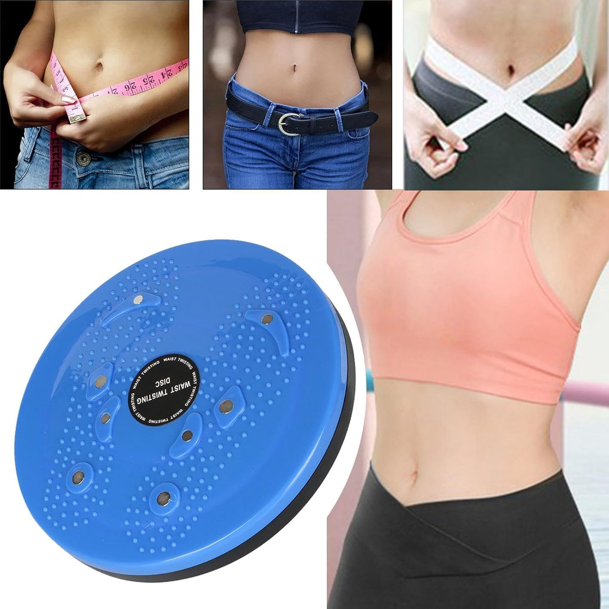 Waist Twisting Disc for Core & Balance Training | Magnetic Massage Nodes & Resistance Ropes | ABS Plastic, Max Load 100 kg