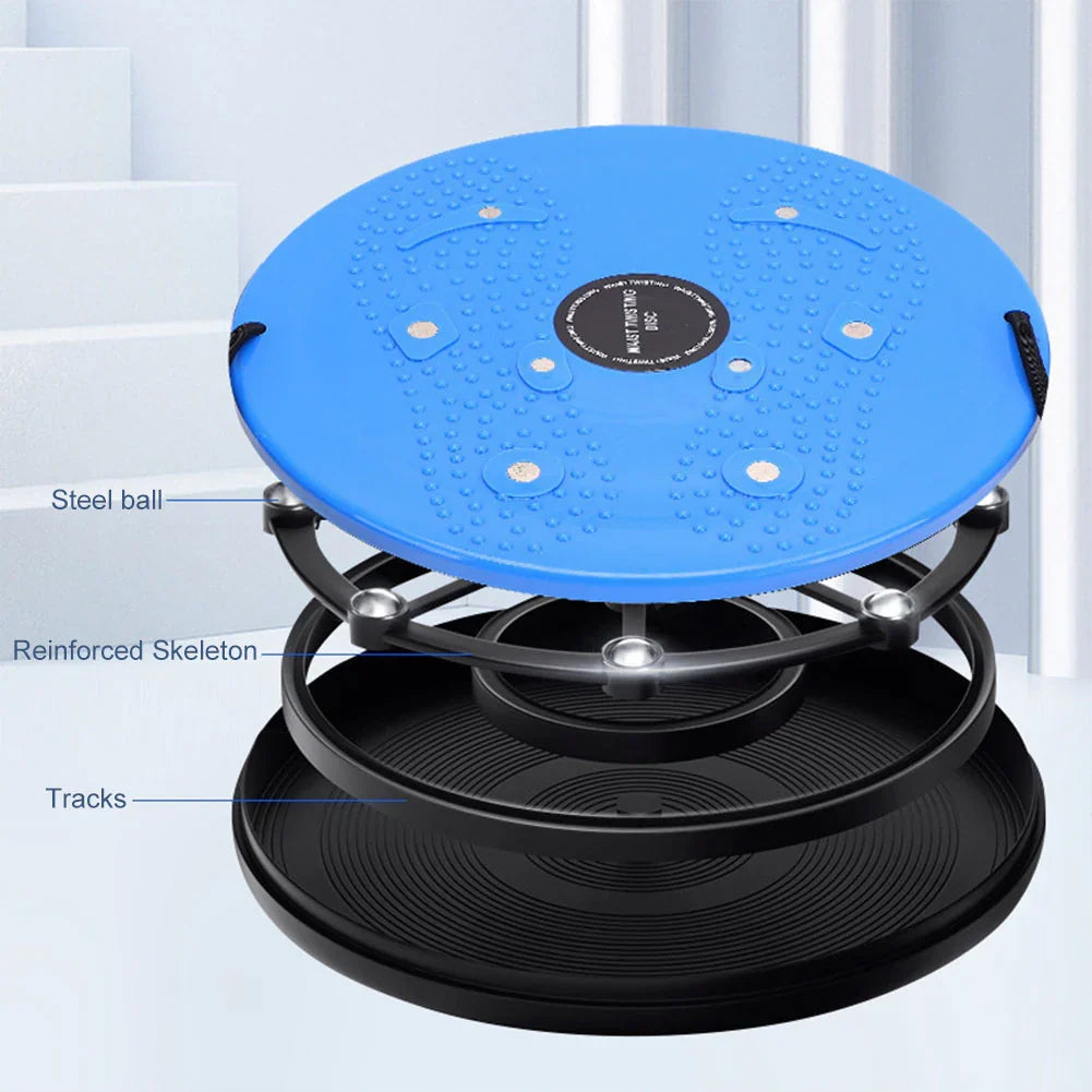 Waist Twisting Disc for Core & Balance Training | Magnetic Massage Nodes & Resistance Ropes | ABS Plastic, Max Load 100 kg
