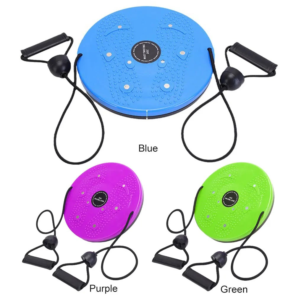Waist Twisting Disc for Core & Balance Training | Magnetic Massage Nodes & Resistance Ropes | ABS Plastic, Max Load 100 kg