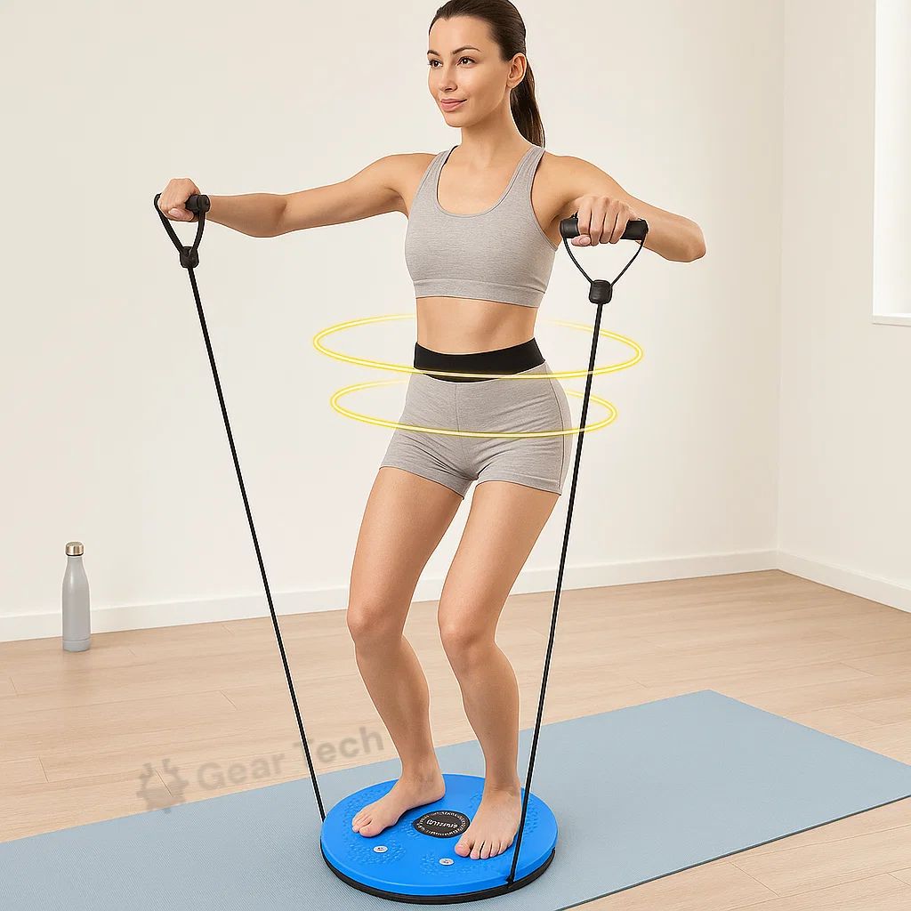 Waist Twisting Disc for Core & Balance Training | Magnetic Massage Nodes & Resistance Ropes | ABS Plastic, Max Load 100 kg