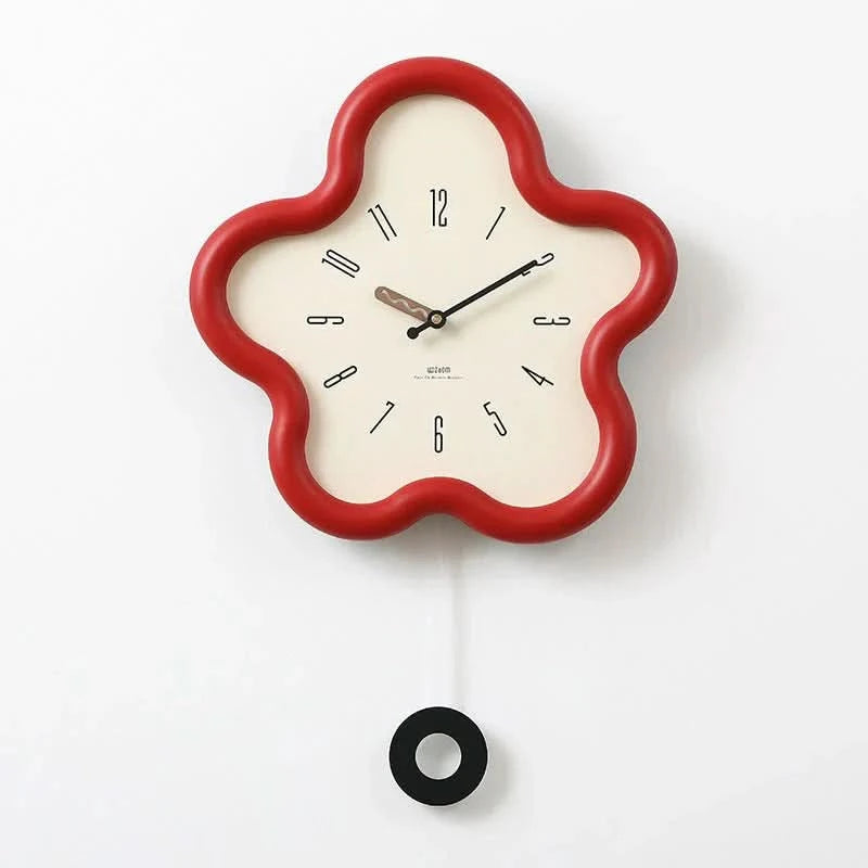 Wall Clock - MDF - 3D Floral Design - Silent Movement - Battery-Operated