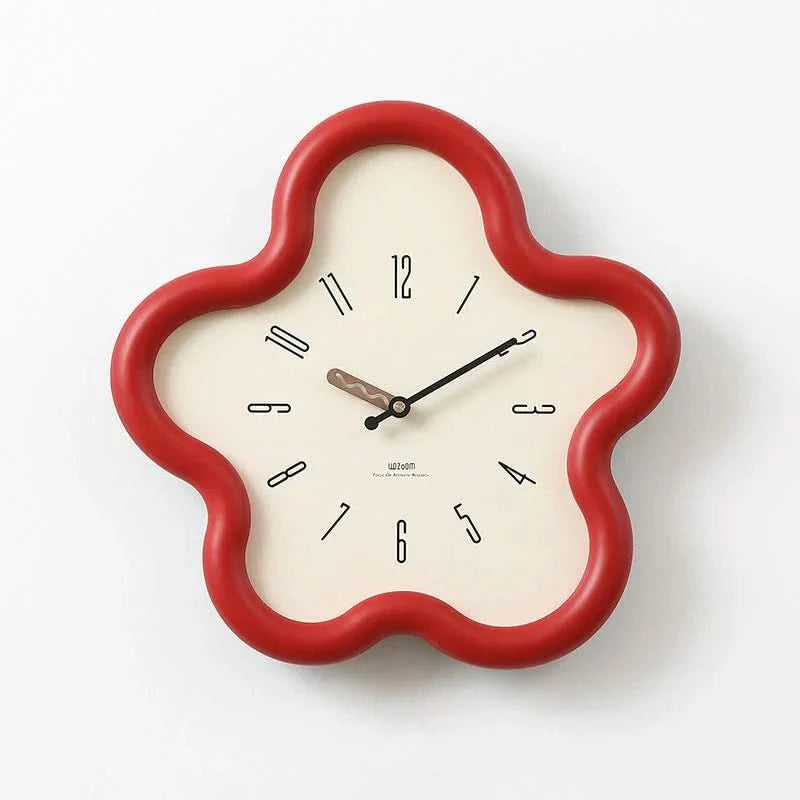 Wall Clock - MDF - 3D Floral Design - Silent Movement - Battery-Operated