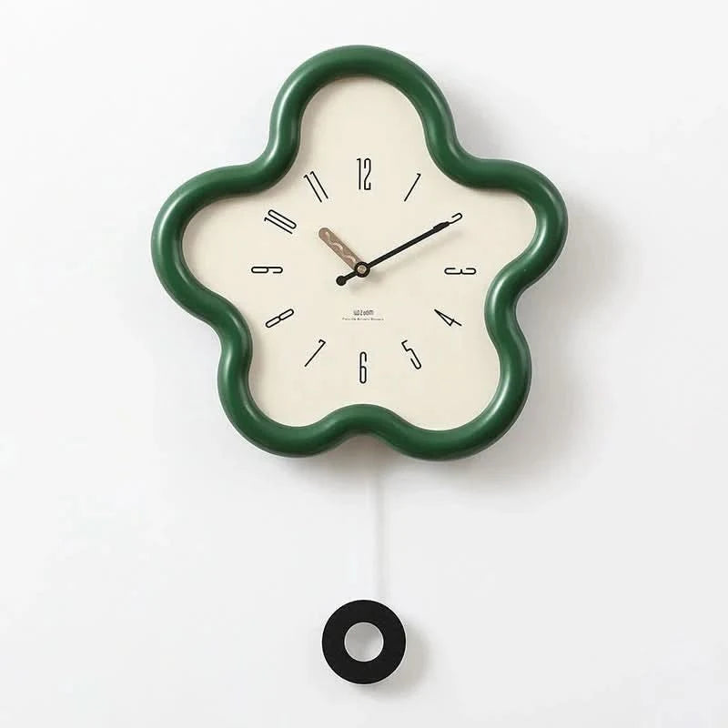 Wall Clock - MDF - 3D Floral Design - Silent Movement - Battery-Operated