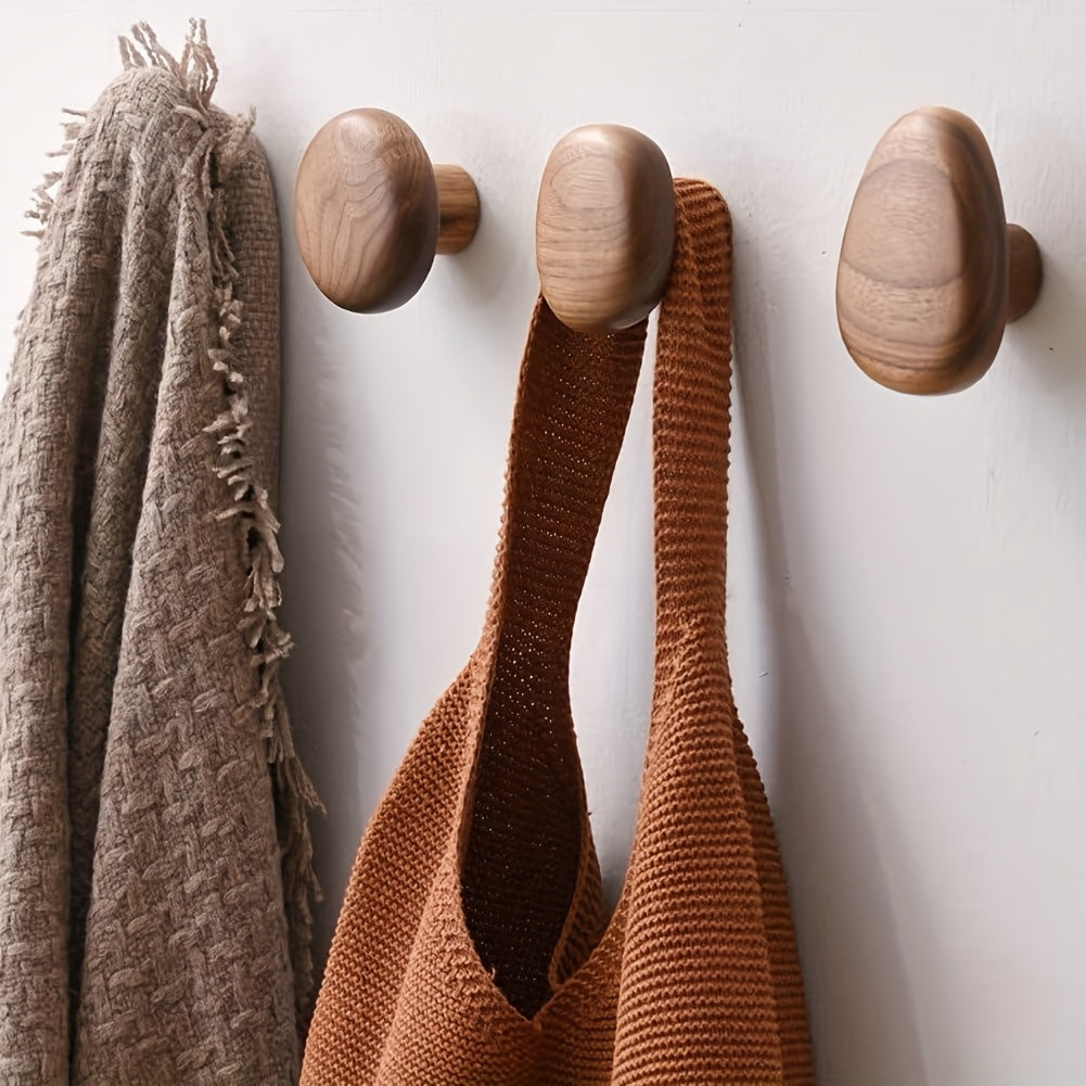 Wall Hooks Set | Rounded Pebble Shape For Coats And Bags