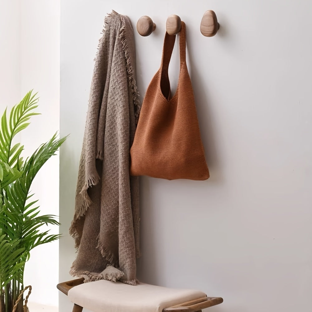 Wall Hooks Set | Rounded Pebble Shape For Coats And Bags