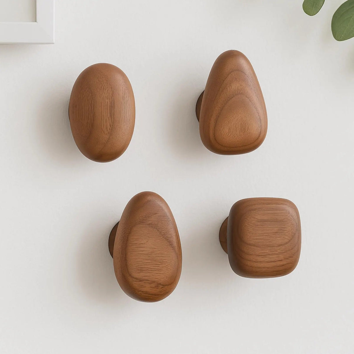 Wall Hooks Set | Rounded Pebble Shape For Coats And Bags