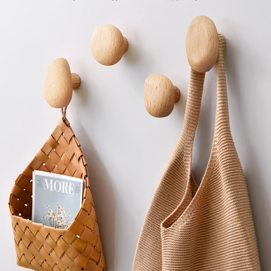 Wall Hooks Set | Rounded Pebble Shape For Coats And Bags