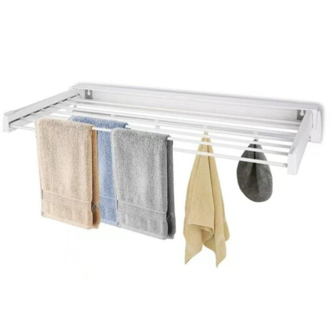 Wall-Mounted Drying Rack Foldable Stainless Steel Aluminium with 5 Bars