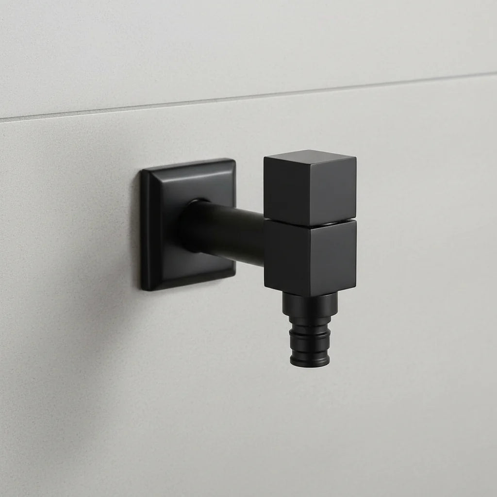 Wall-Mounted Faucet | Matt Black Brass Garden & Utility Tap