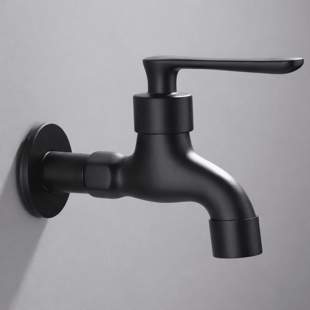 Wall-Mounted Faucet | Matt Black Brass Garden & Utility Tap