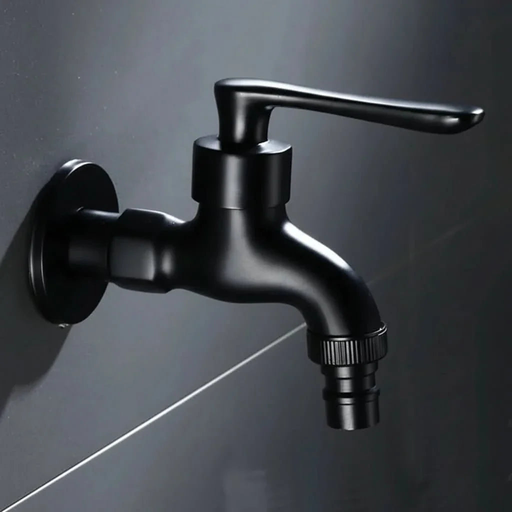 Wall-Mounted Faucet | Matt Black Brass Garden & Utility Tap