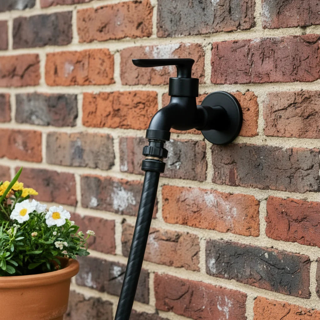 Wall-Mounted Faucet | Matt Black Brass Garden & Utility Tap