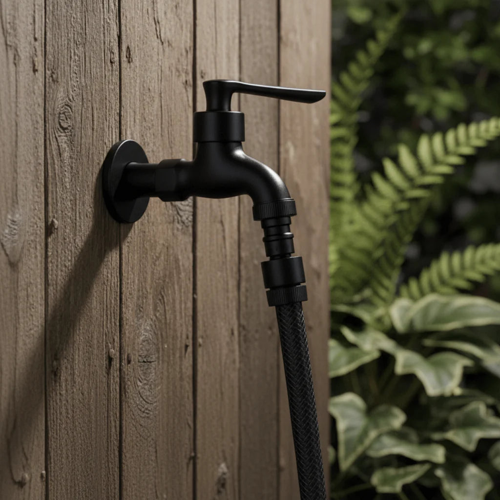 Wall-Mounted Faucet | Matt Black Brass Garden & Utility Tap