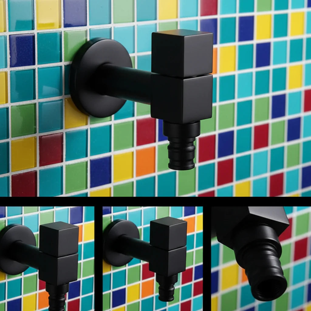 Wall-Mounted Faucet | Matt Black Brass Garden & Utility Tap