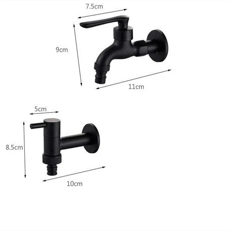 Wall-Mounted Faucet | Matt Black Brass Garden & Utility Tap