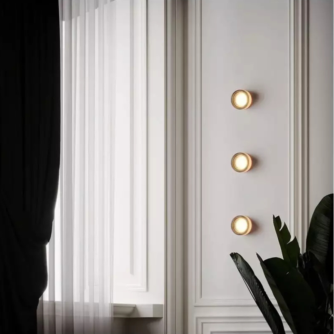 Wall Sconce | Scandinavian Glass & Iron Circular Light