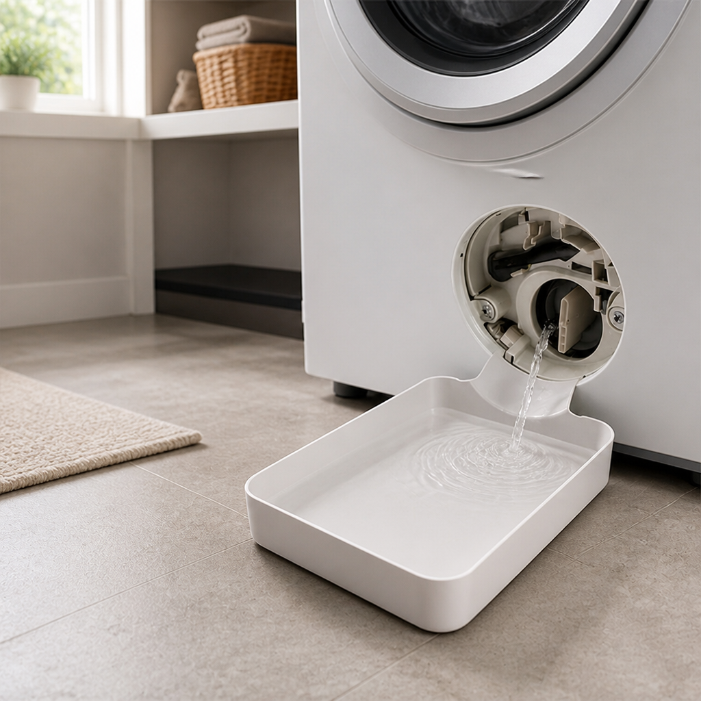 Washing Machine Drainage Tray Polypropylene | Slim Leak-Proof Design, Universal Fit | Protects Floors from Water Damage