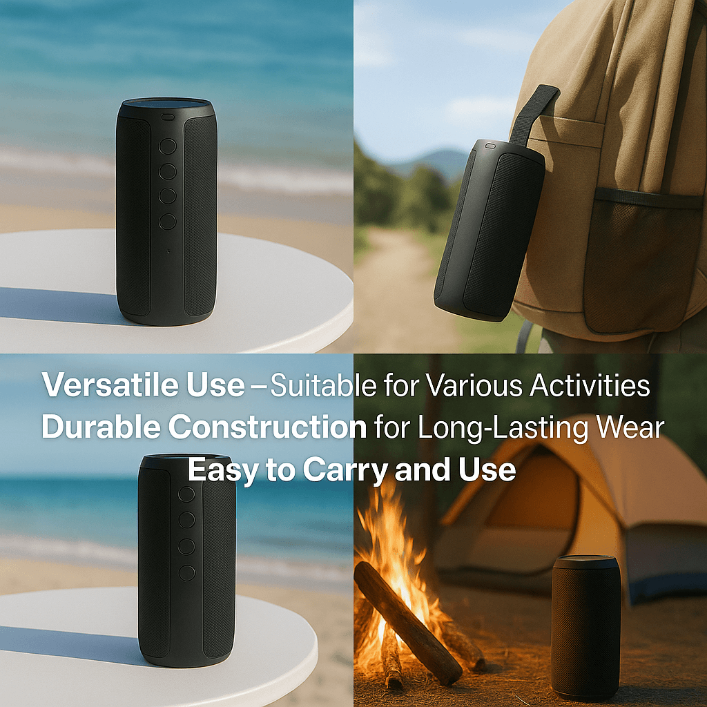 Waterproof Bluetooth Speaker 10W | Bluetooth 5.2 TWS Dual Pairing | 12H Playtime, TF Card/USB Flash Drive Support
