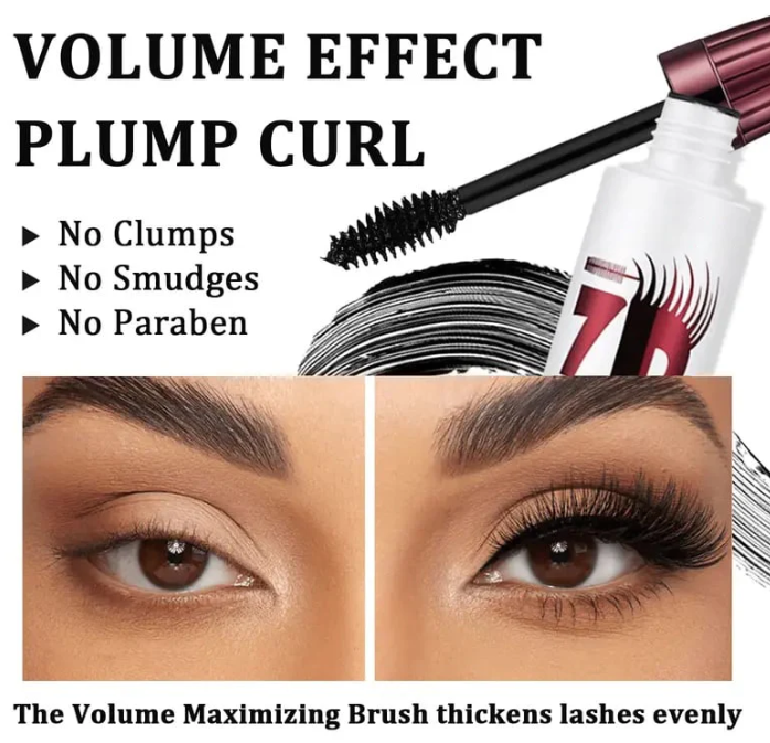 Waterproof Mascara for Sensitive Eyes & Contact Lens Wearers | Clump-Free Buildable Volume | 24-Hour Smudge-Proof Curl