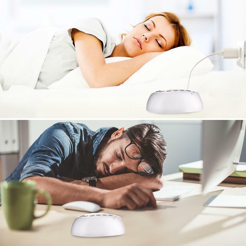 White Noise Sleep Sound Machine | 15 Natural Sounds & 8 Volume Levels | Timer Function, USB Powered, Portable Design