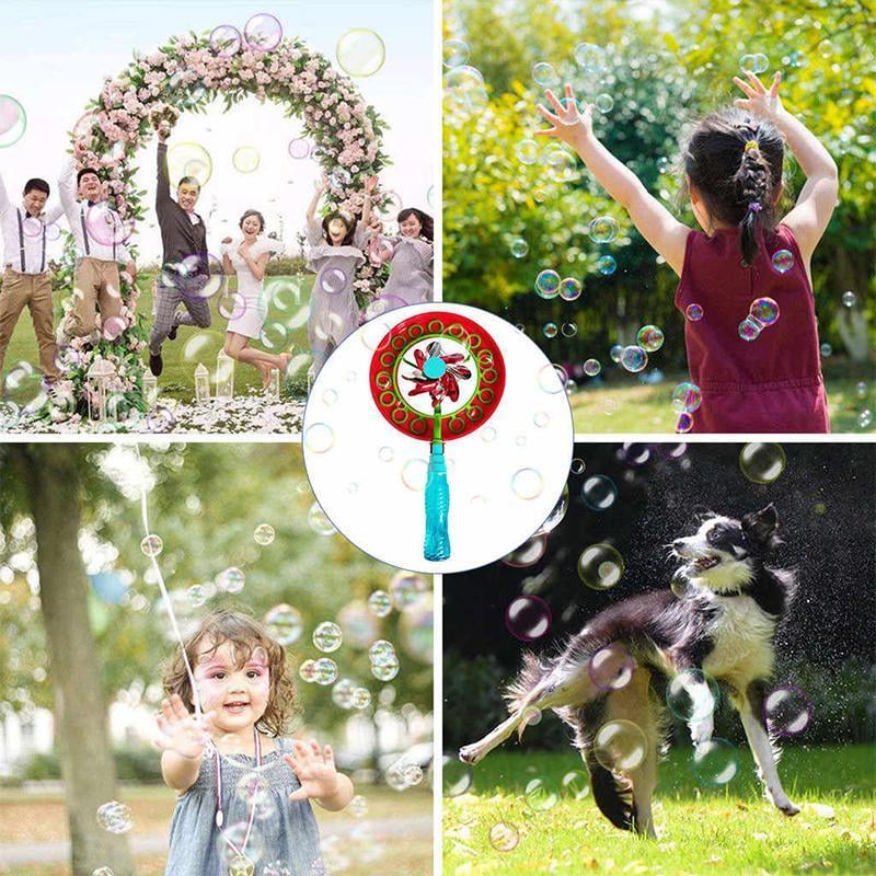 Wind-Powered Bubble Stick Toy ABS No-Battery with Spinning Windmill Design