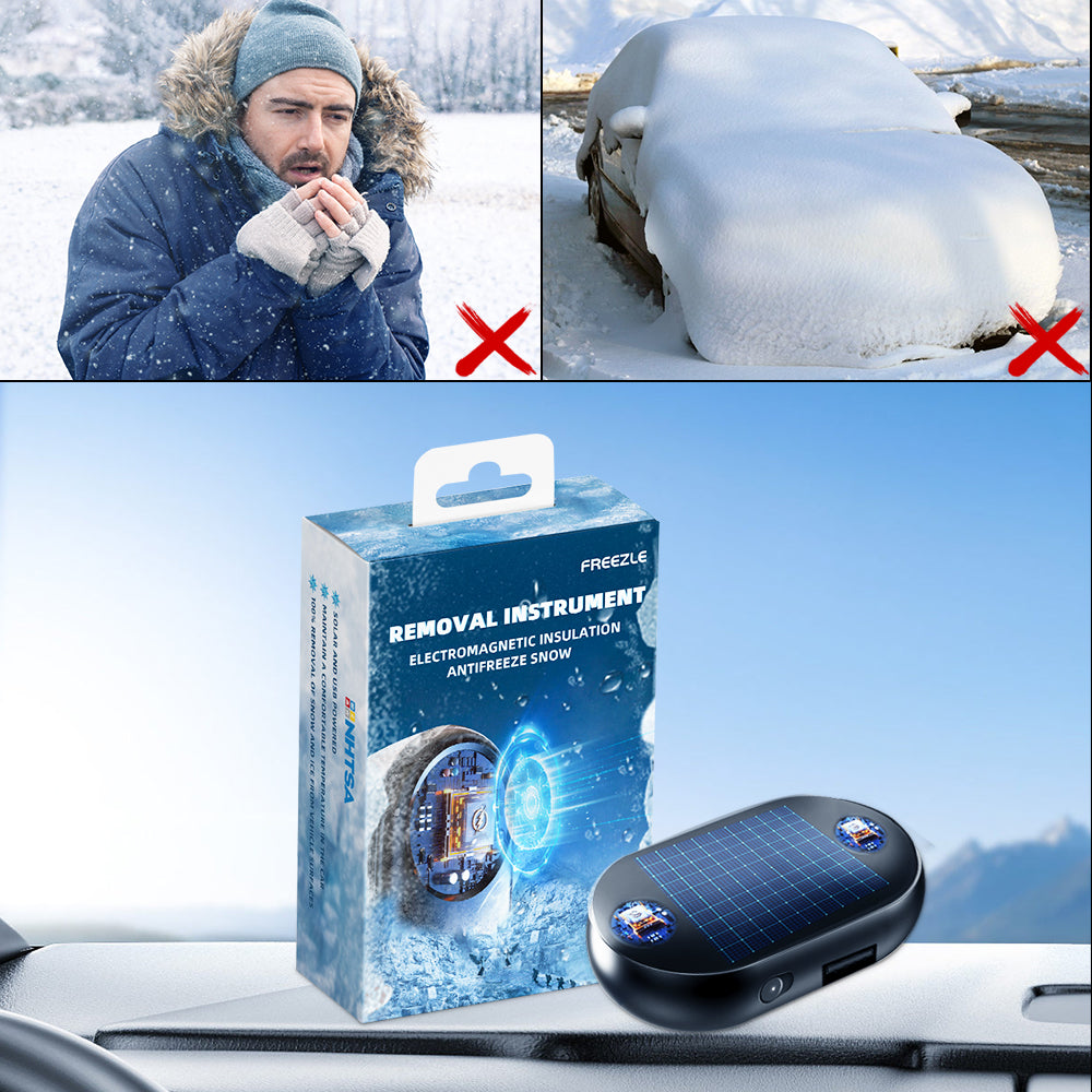 Windscreen De-Icer Device | Defrosts Ice & Snow in 20 Minutes | Solar & USB Rechargeable, Works to -4°F, No Scraping Needed