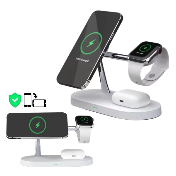 Wireless Charger 4-in-1 Magnetic Qi MagSafe Stand with LED Touch Panel