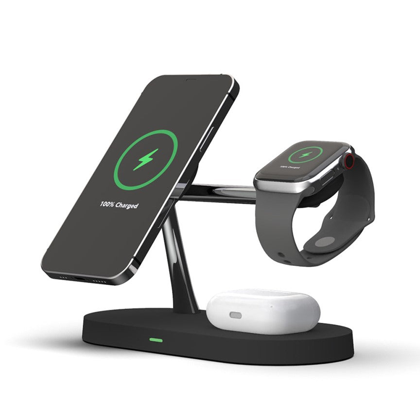 Wireless Charger 4-in-1 Magnetic Qi MagSafe Stand with LED Touch Panel