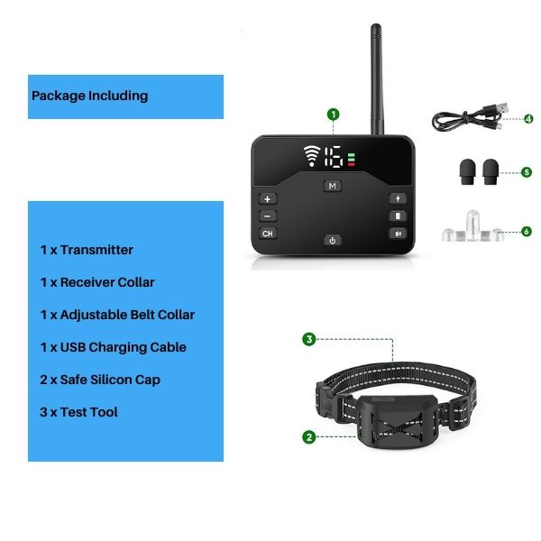 Wireless Dog Fence Training Collar | Sound, Vibration and Static Modes | Covers Up to 500m, Rechargeable & Waterproof