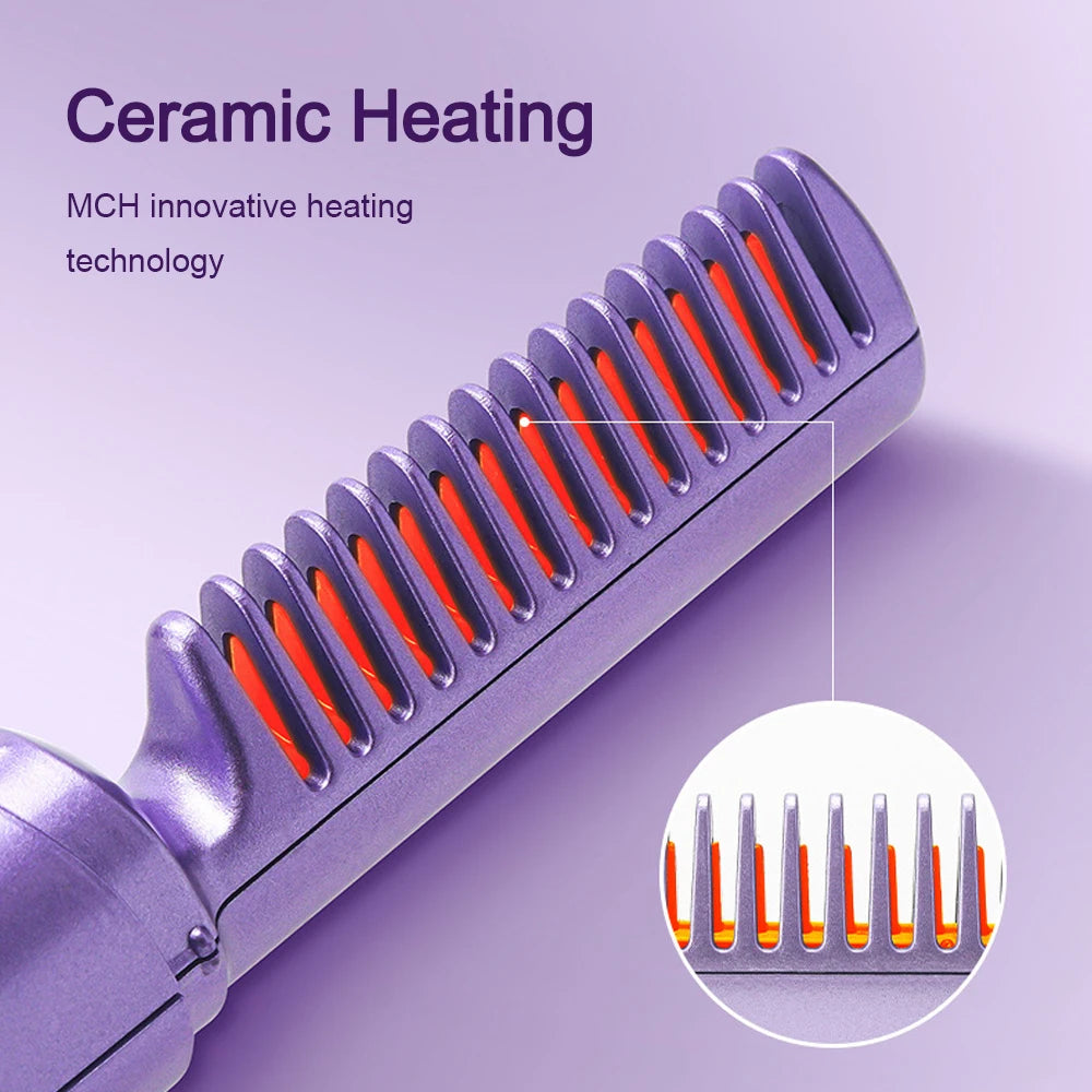 Wireless Hair Straightener | Cordless Heated Comb