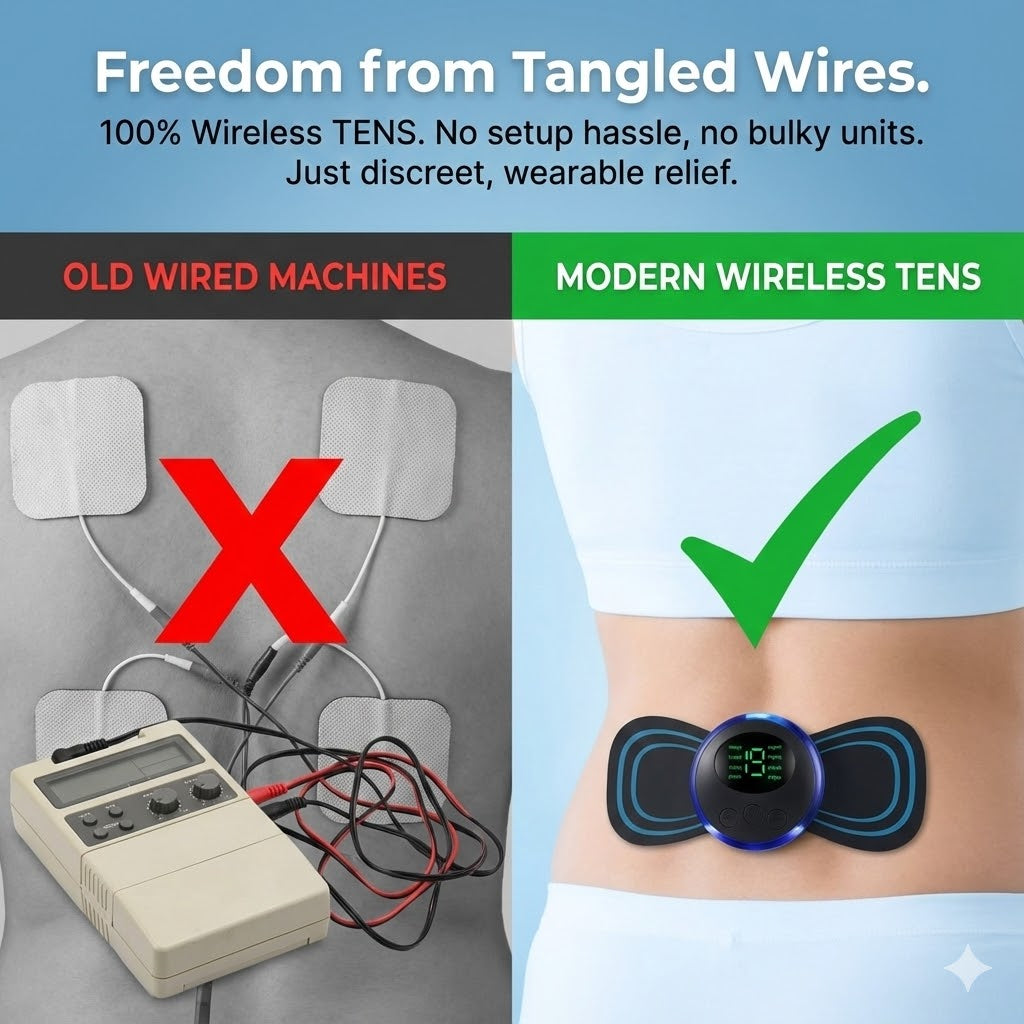 Wireless TENS Machine | Wing Pads, Multi-Mode LCD Dial