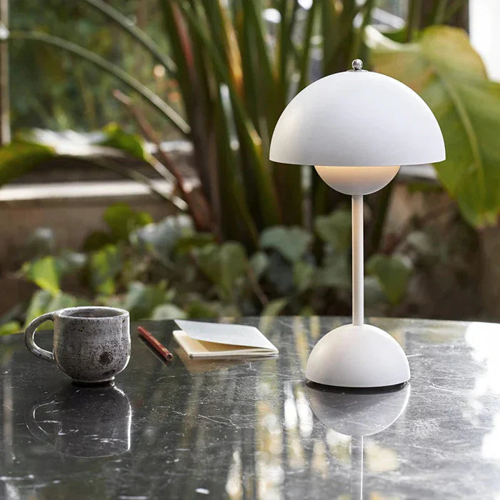 Wireless Table Lamp | Domed Shade, Inner Sphere Diffuser