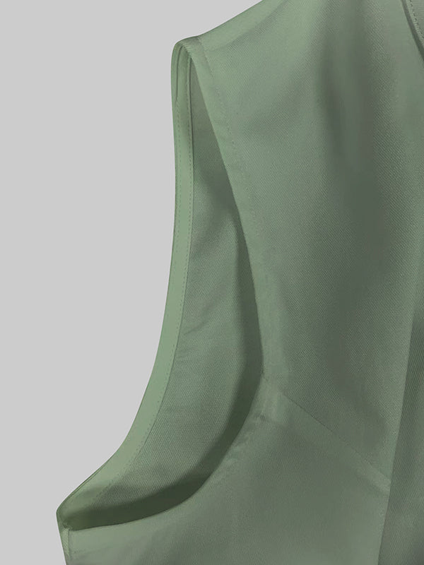 Women's Chic Sleeveless Wide-Leg Jumpsuit - Zip-Front - Pockets