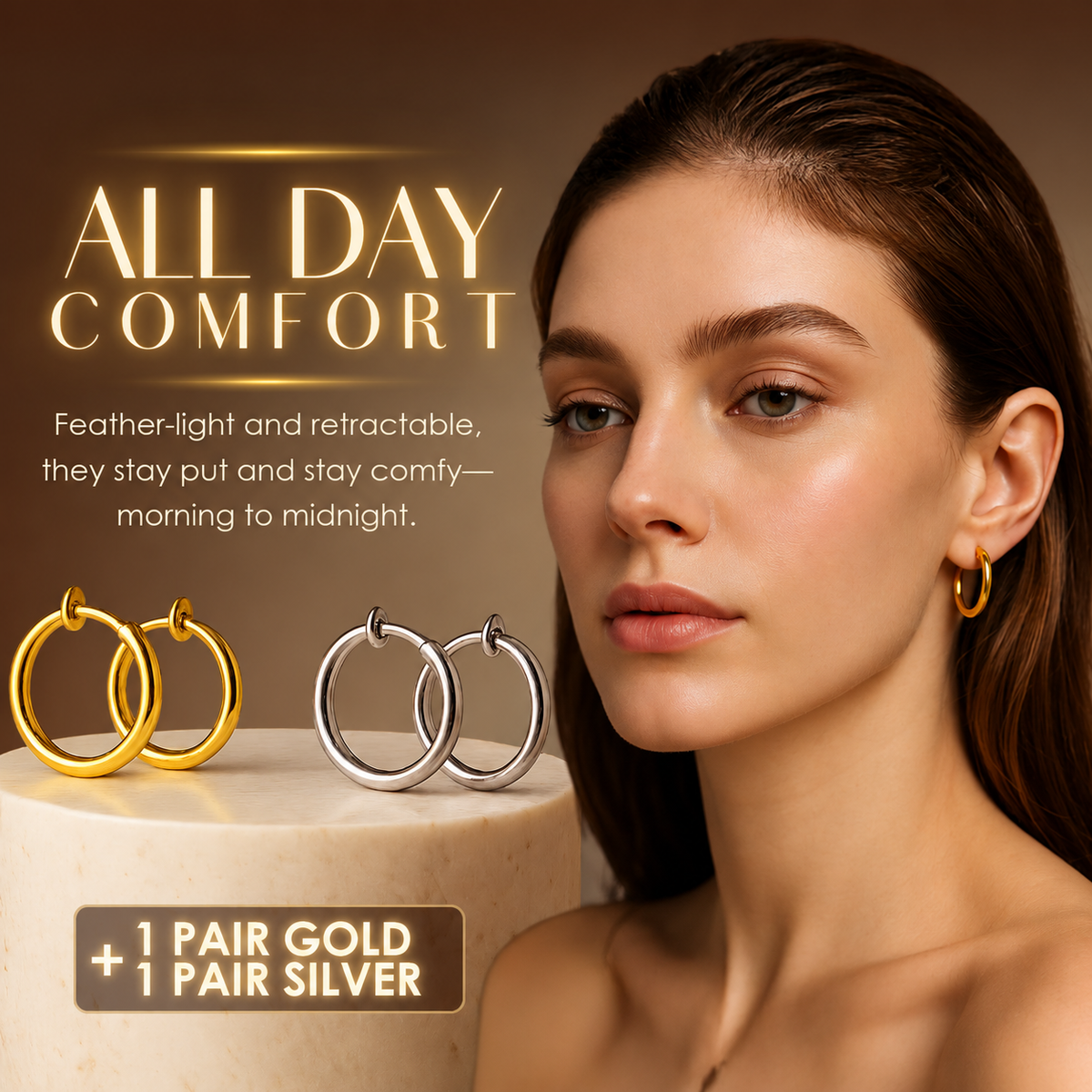 Women's Clip-On Earrings | No Piercing & All-Day Comfort