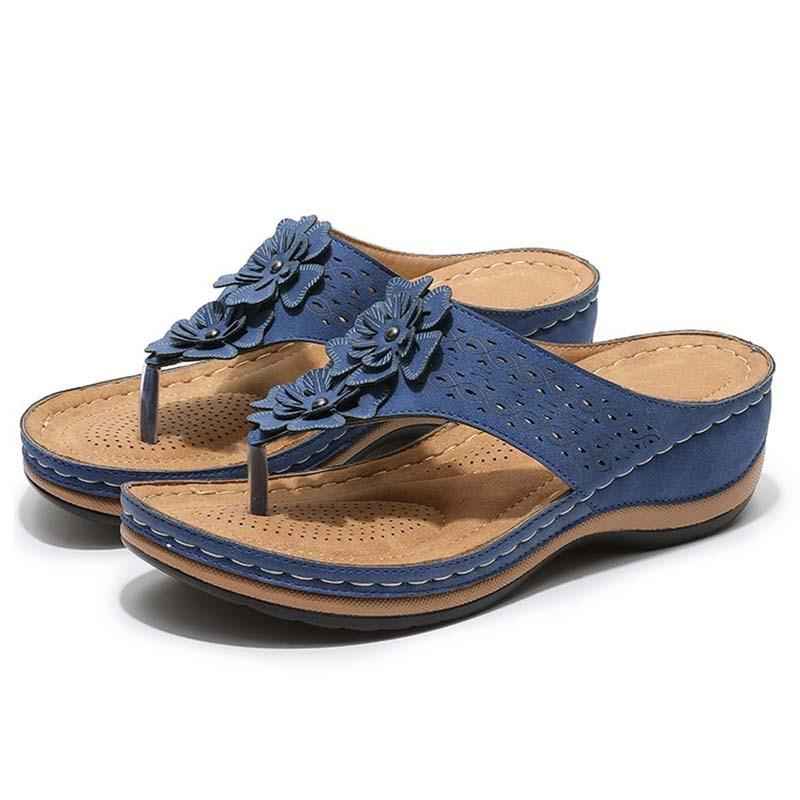 Women's Comfortable Sandals - Rubber - Tri-Sole Design - Support