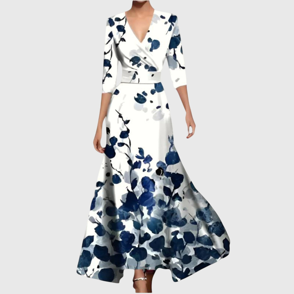 Women's Dress - Polyester - V-Neck - Floral - Tailored Fit