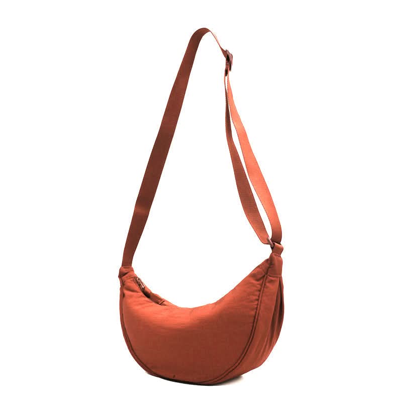 Women's Handbag - Half-Moon Design - Adjustable Strap - Zip Closure