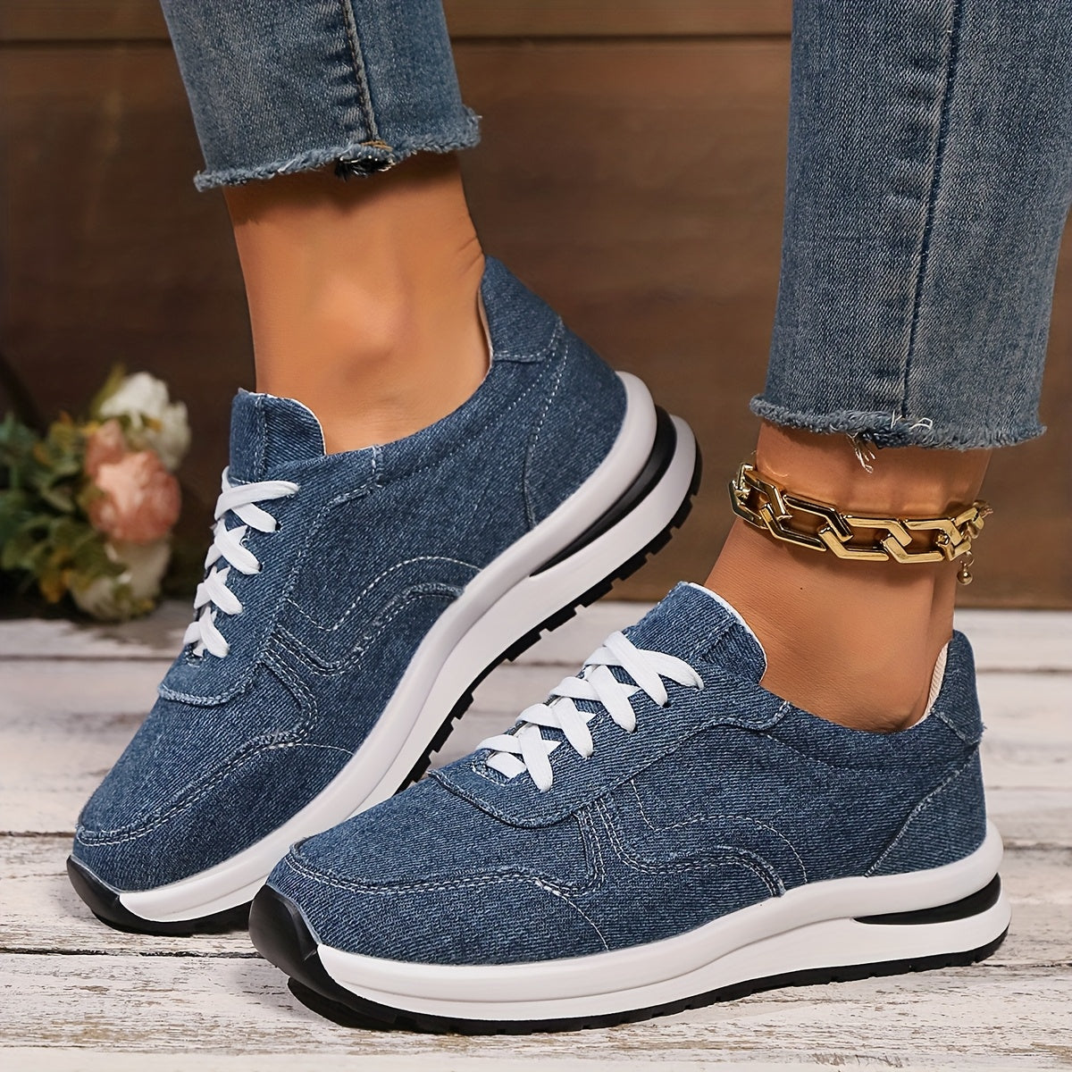Women's Orthopedic Sneakers - Mesh - Platform - Lace-Up